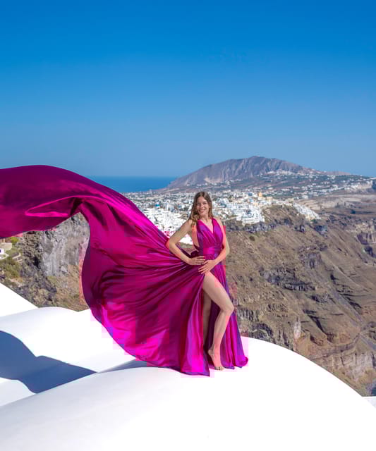 Santorini: Flying Dress Photoshoot with Edited Photos - Key Points  