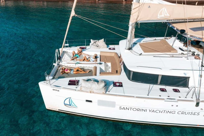 Santorini: Luxury Catamaran Cruise with Lunch, BBQ & Drinks - Key Points