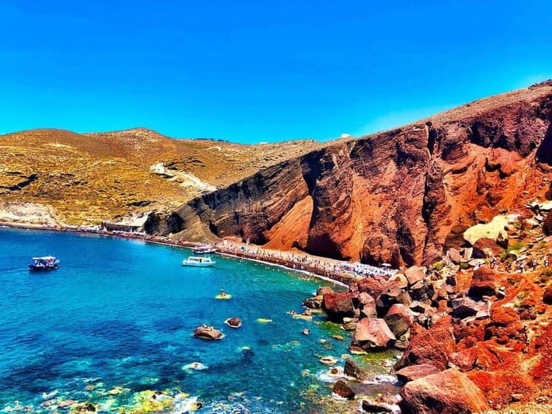Santorini: Red Beach and Perissa With Lunch and Sunbeds - Is It Worth the Price?