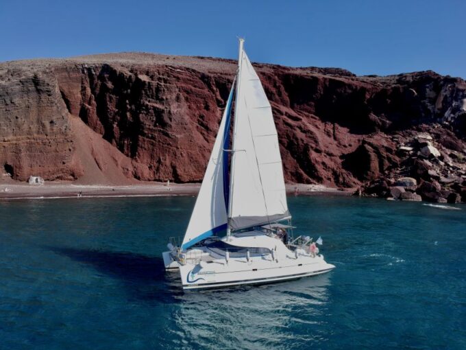 Santorini: Semi-Private Catamaran Cruise With Food & Drinks - Booking and Cancellation Policy