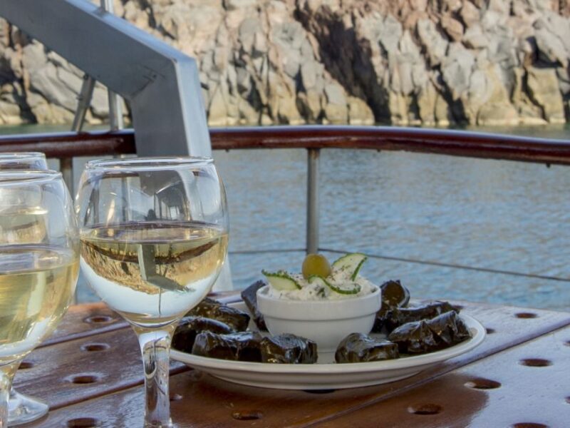 Santorini: Traditional Wooden Boat Tour With Meal and Wine - Itinerary Highlights