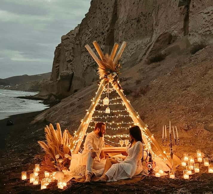 Santorini: Vlychada Beach Boho Proposal with Wooden Tent - What You Can Expect from This Santorini Proposal Experience