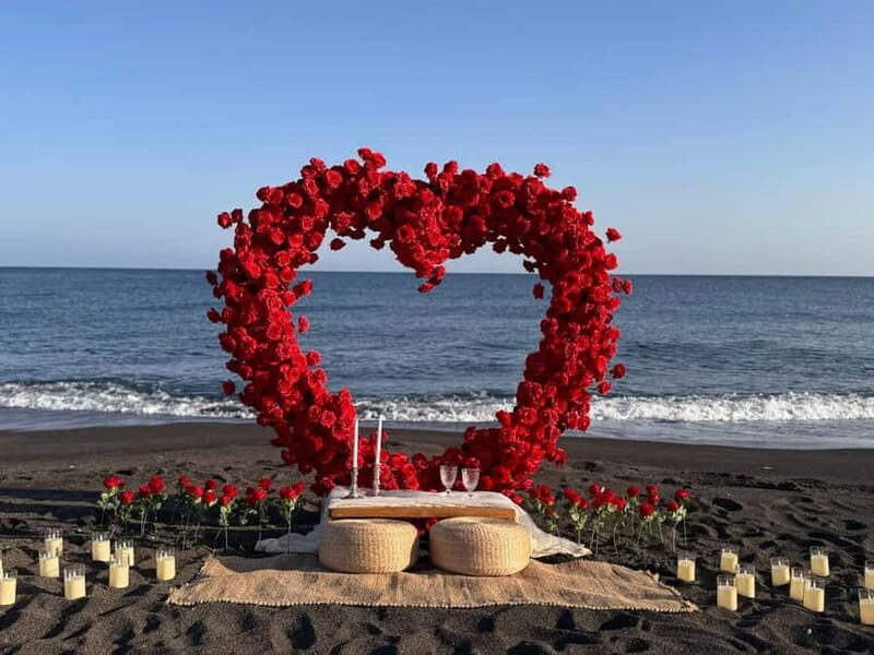 Santorini: Vlychada Beach Dreamy Proposal with Heart Arch - Key Points