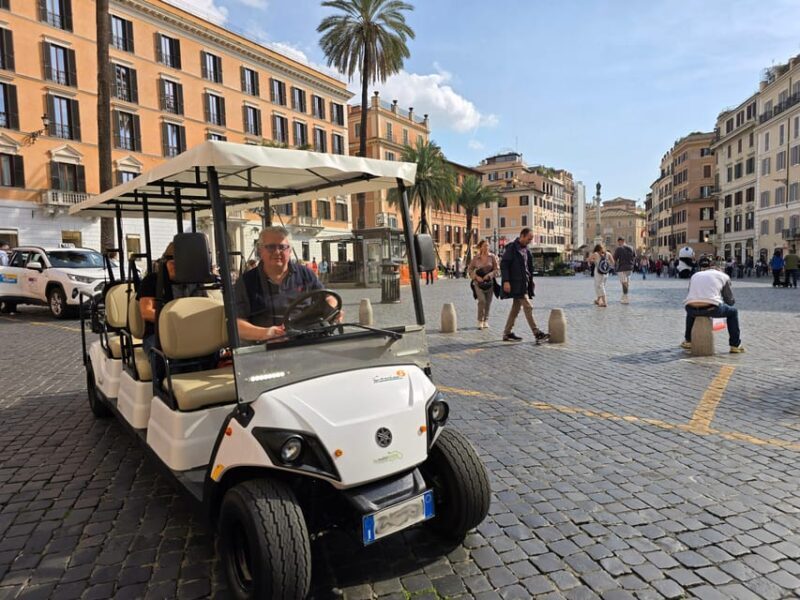 Shopping in Rome: 4h Golf Cart tour with Aperitivo - Key Points