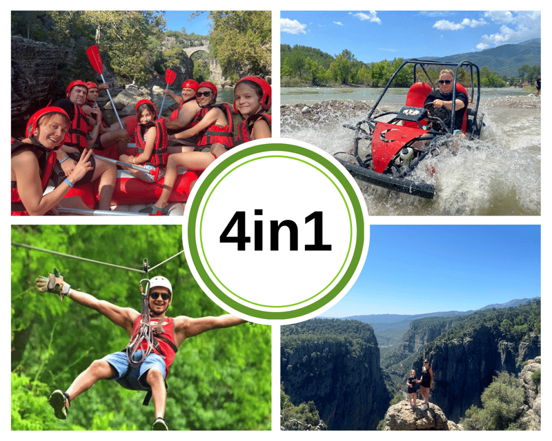 Side/Antalya: Canyon Rafting, Buggy or Quad, & Zipline Tour - Key Points
