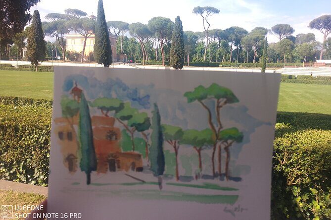 Sketching in Rome Villa Borghese Private lesson with Guido - Piazza di Siena: An Artistic Playground