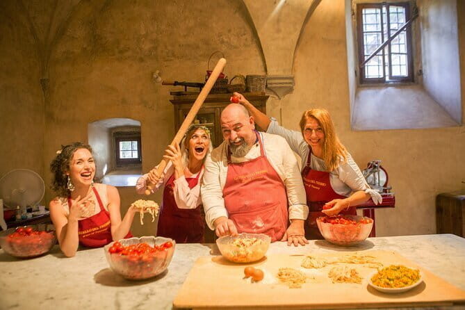 Small Group Pasta Making Class Wine Tasting in a Tuscan Castle - Key Points