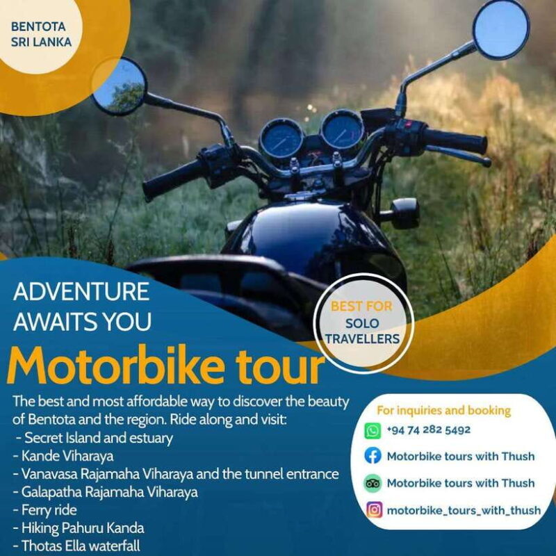 Sri Lanka / Bentota: Motorbike sightseeing tours - Key Points