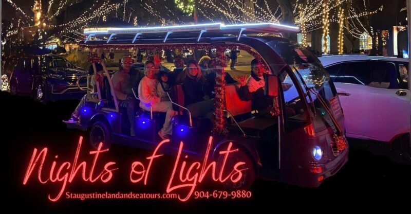 St Augustine: Nights of Lights Tour by Electric Cart - Key Points