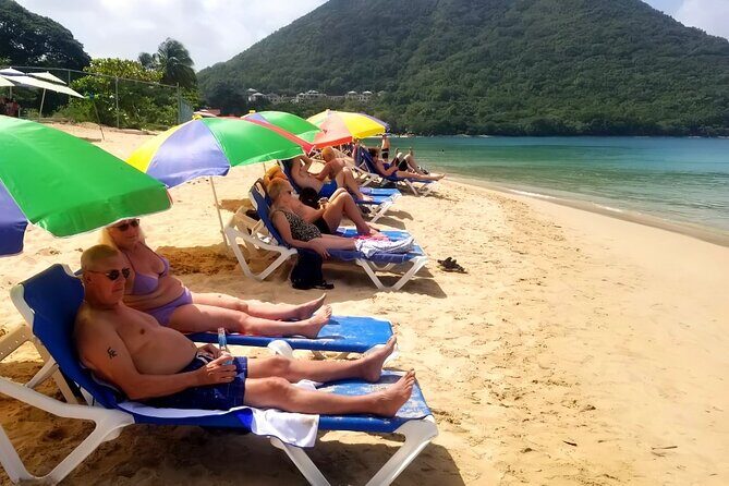 St. Lucia Beach Day with Paradise Beach Comforts & Transportation - Key Points