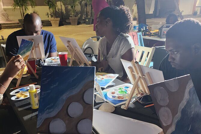 Sunset Painting Class on the Beach from Philipsburg, Sint Maarten - The Experience Itself