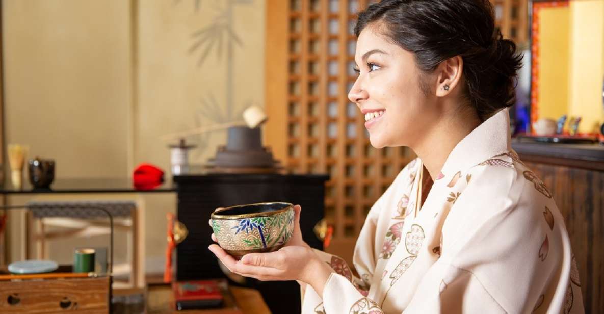 Tea Ceremony Experience With Simple Kimono in Okinawa - Photoshoot With the Gold Folding Screen