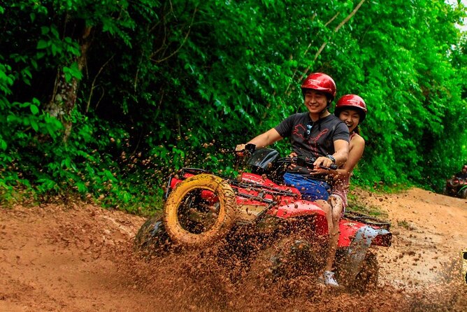 The Best Adrenaline Park! Atv'S Ziplines & Cenote Swim Experience From Cancun - Ziplining Through Jungle