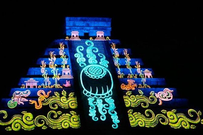 The majestic night show of kukulkan in Chichen Itza Valladolid & Cenote included - Visiting Chichen Itza by day and night