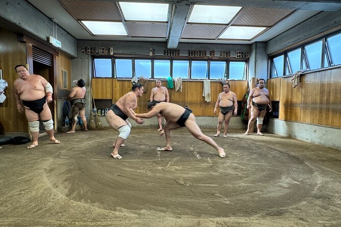 The Spirit of Sumo: Yokozuna Stable Morning Practice in Ryogoku - A Glimpse Into the Sumo World