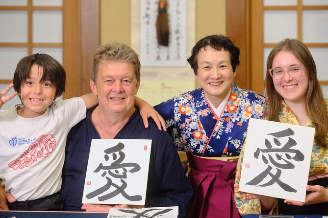Tokyo Calligraphy Experience Japanese Treats With Green Tea - Calligraphy Tools and Materials