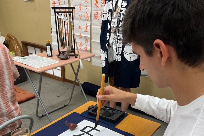 Tokyo Calligraphy Experience Japanese Treats With Green Tea - Participant Suitability