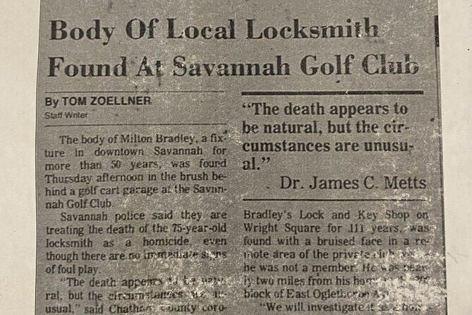 True Crime of Savannah Tour - Key Points