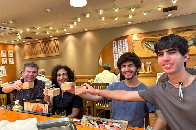 Tsukiji Market Eating Tour, Authentic Sushi & Sake Comparison - Souvenir Shopping and Kanji Translation