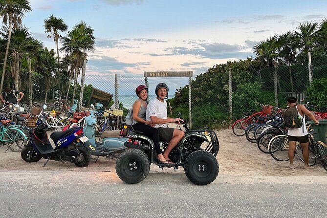 Tulum Reef Snorkel, ATV/Scooter/E-bike, Cenote Swim/Snorkel/Paddle Board + Lunch - Beachfront and Shopping at Tulum Beach Road