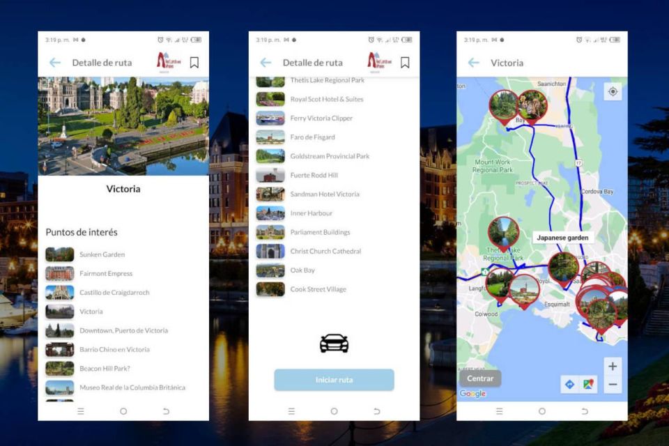 Victoria Self-Guided Tour App - Multilingual Audioguide - Tour Routes