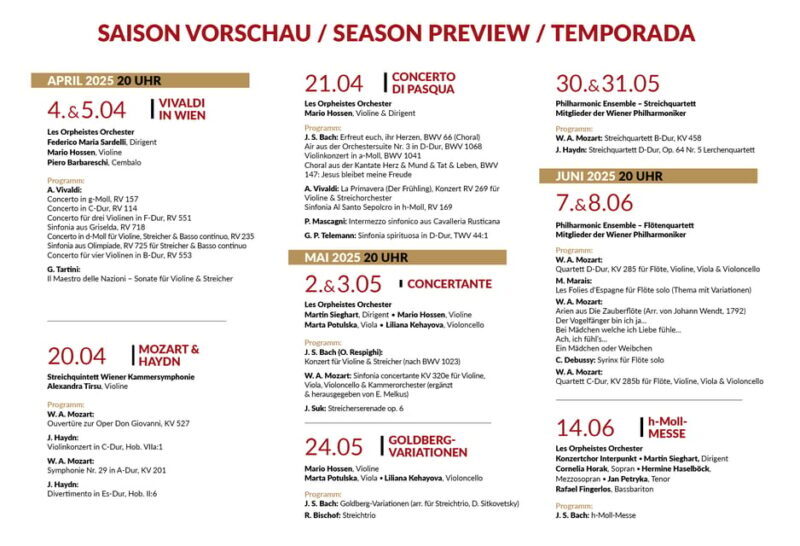 Vienna: Classical Concerts in the Minorite Church Ticket - The Performers and Music