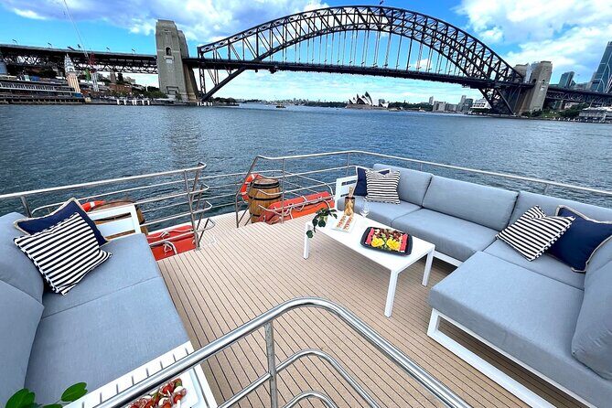 Vivid 90-Minute Sydney Harbour Intimate Catamaran Cruise with Canapes - Food & Beverage Experience