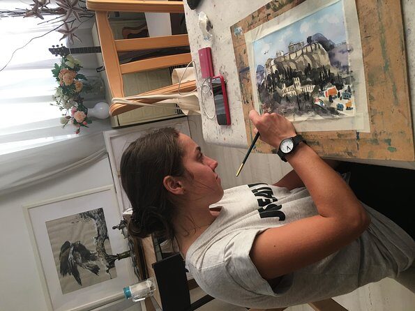 workshop for painting acropolis/landscape with local artist - Introduction