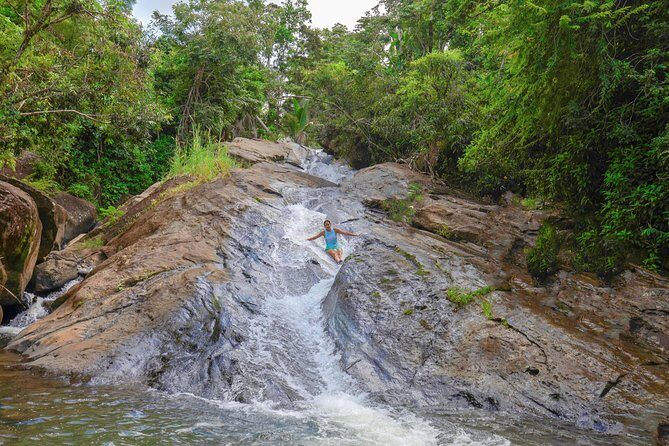 Yunque Rainforest River Rope Swing with Waterslide and Beach Tour - Key Points